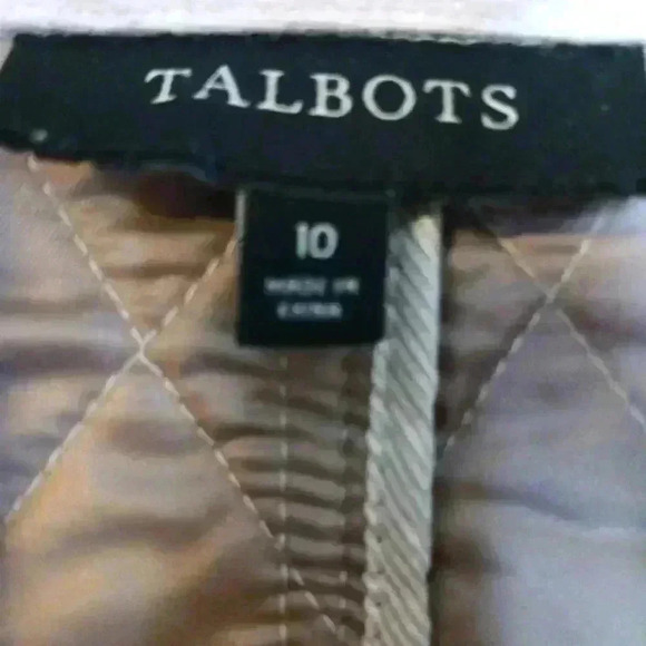 Talbots Oatmeal Quiet Luxury wool quilted lined  blazer. Size 10 - Picture 7 of 13